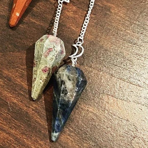 Lens of Love Other - My Hippie Journey Crystal Fauceted Custom Reiki Pendulum- Sodalite and Moon
